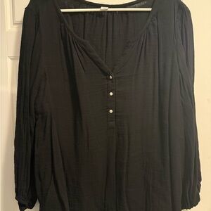 Women's Black Button-Up Top